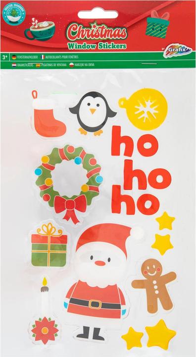 Actual product image Grafix Christmas window stickers