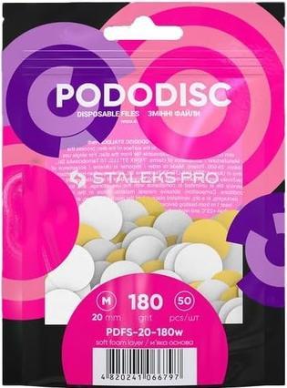 Immagine prodotto Staleks Carta vetrata di ricambio con schiuma per disco pedicure Pro M grana 180 (bianco usa e getta) (1 x)