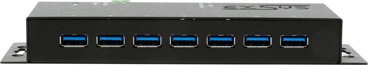 Actual product image Exsys USB 3.2 HUB 7-Port external incl.power supply. incl.power supply 12V/3A and USB cable (USB-B, 7 Ports)