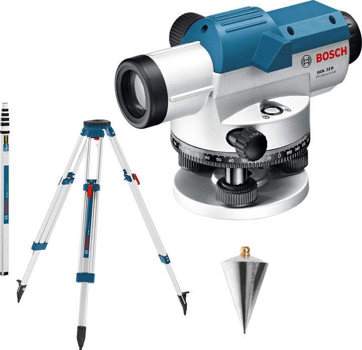 Image du produit Bosch Professional Niveau optique GOL 32 D, avec trépied de construction BT 160, jauge GR 500