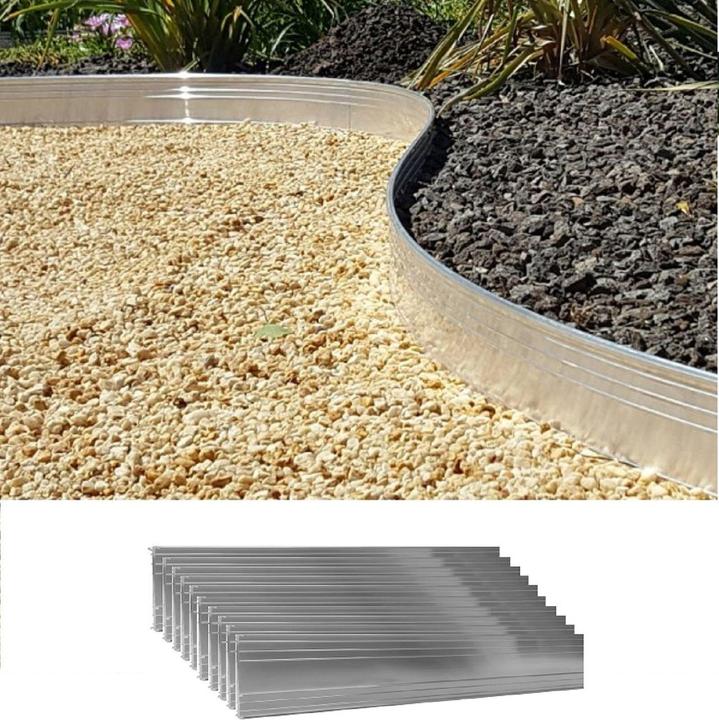 Immagine prodotto Green Split Set di 10 bordure in alluminio ultraresistenti da 24 cm x 1 m (lunghezza 10 m) | bordatura per (1000 cm)