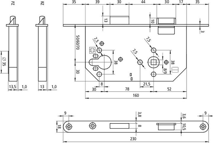 Actual product image Schänis Mortise lock (Mortise lock)