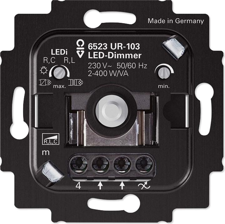 Image du produit Busch-Jaeger Variateur rotatif Busch LED 6523 UR-103 Variateur universel UP 2-400 watts