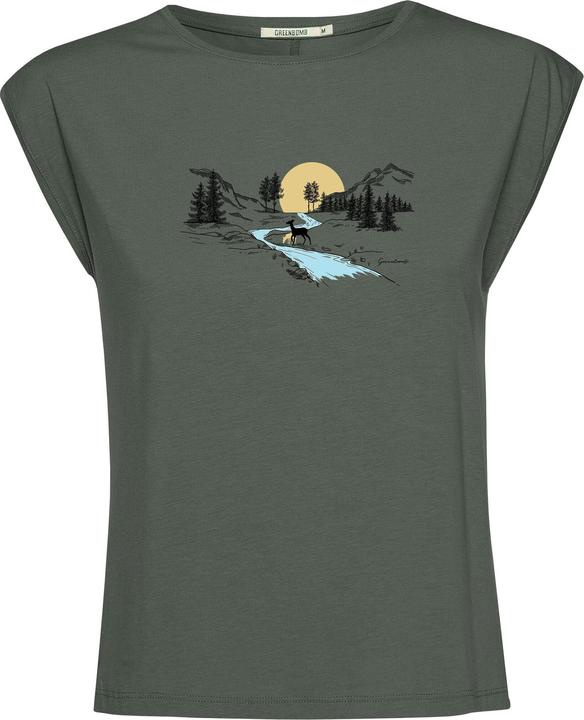 Actual product image Greenbomb Women's Nature Deer River Timid Top (L)