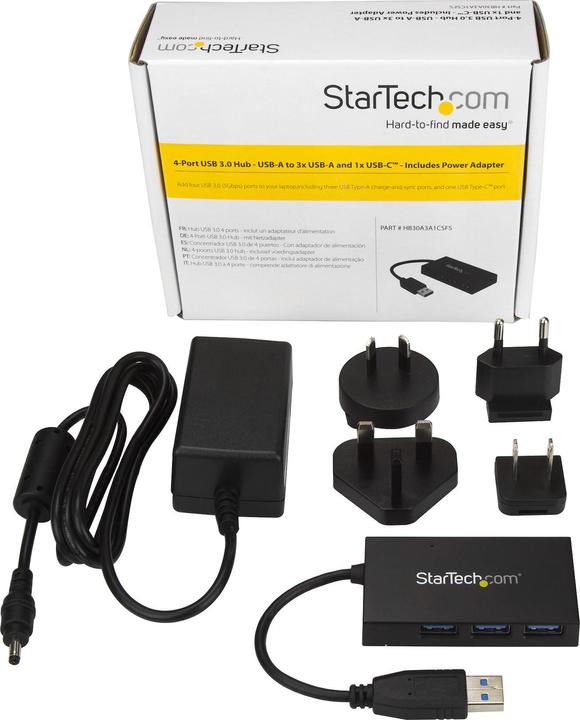 Produktbild StarTech 4 PORT USB 3.0 HUB WITH USB C (USB-C, 4 Ports)