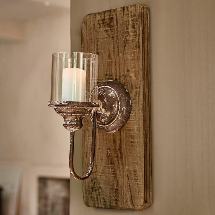 Actual product image Loberon Wall candle holder Vios antique brown