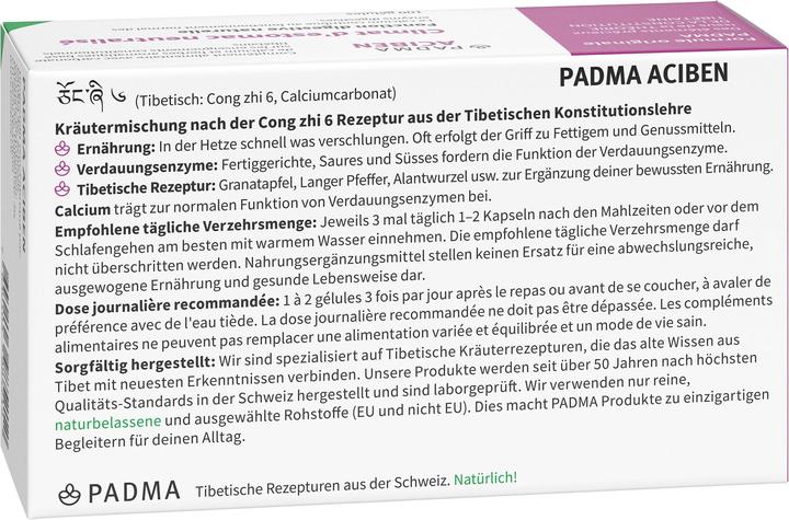 Nutritional values and ingredients Padma Aciben (100 Piece, Capsules, 83 g)