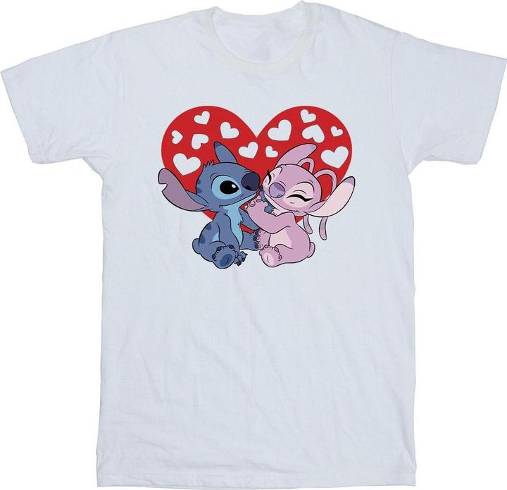 Actual product image Disney Mens Lilo & Stitch Hearts T-Shirt (L)