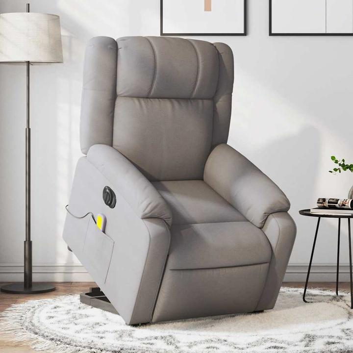 Immagine prodotto VidaXL Poltrona massaggiante Poltrona stand-up Poltrona TV Poltrona relax Poltrona Tessuto Taupe