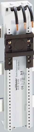 Produktbild Wöhner Sammelschienenadapter Abst=60mm B200mm 2Tragschien 3Ltg AWG12 25A 5-10mm 45mm (Kabeldurchlass)
