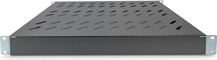 Actual product image Digitus 1U shelf for 48,3cm 19inch network cabinet RAL9005 black for 600mm deep...