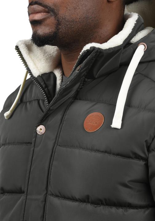 Actual product image Blend Frederico Men's Winter Jacket Outdoor Jacket With Teddy Fleece With Hood (L)