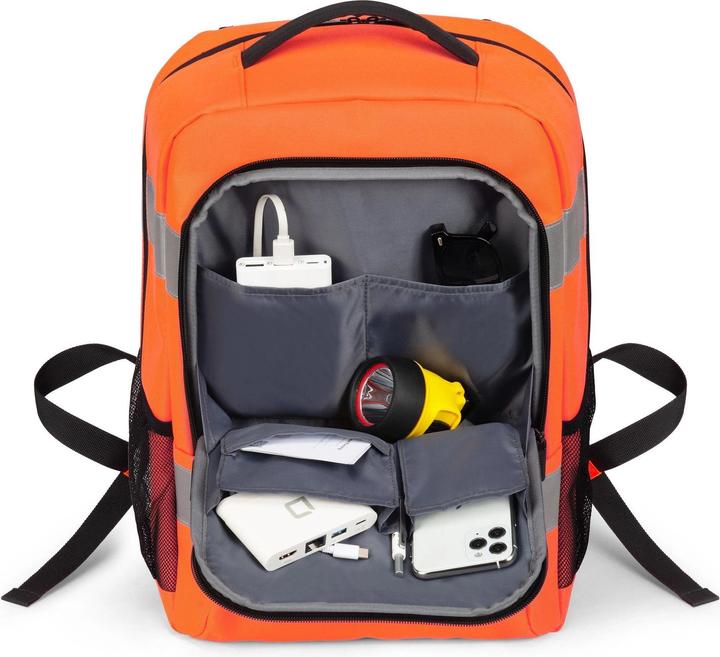 Actual product image Dicota Backpack HI-VIS Base 24 litre orange (24 l)