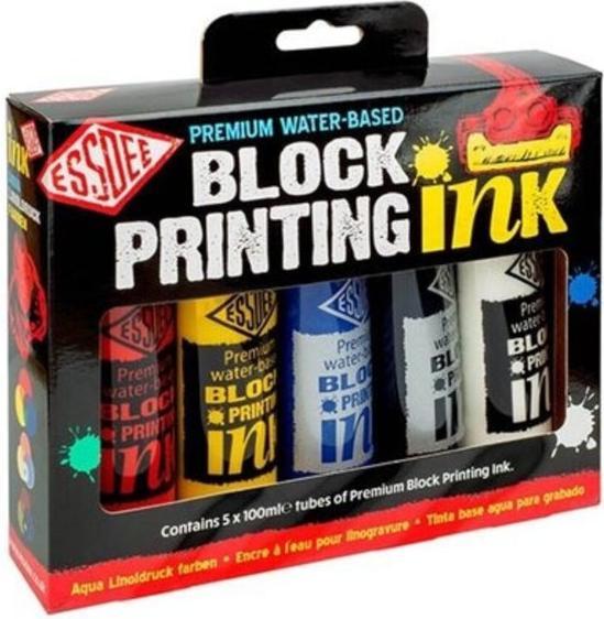 Essdee Inchiostro per stampa lino 100ml set di 5 (Colori di base, 100 ml)
