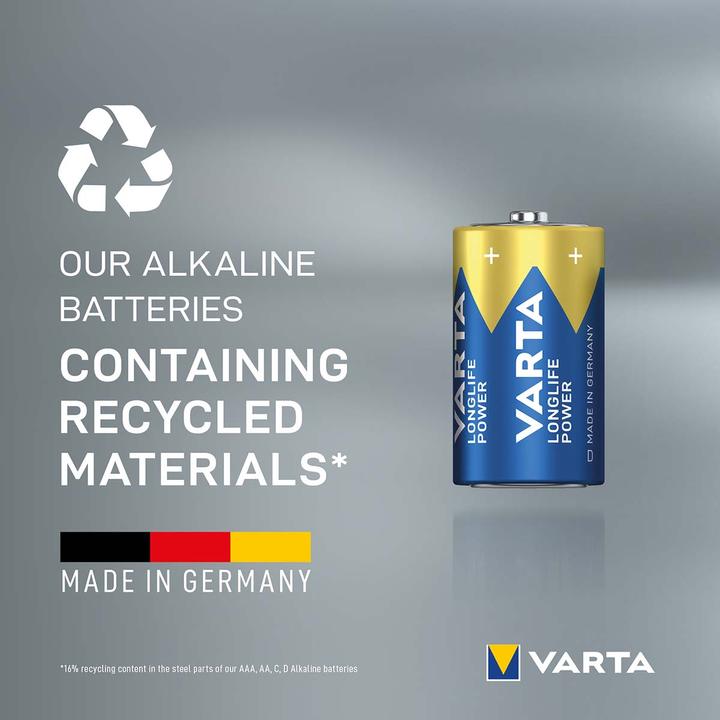 Actual product image Varta VAR Longlife Power D 2 blist (2 pcs., D, 16500 mAh)