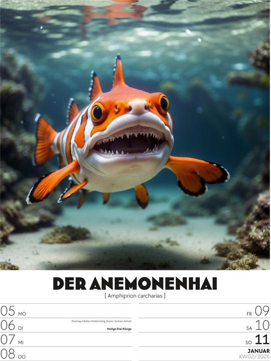 Actual product image Verrücktes Tierleben - Wochenplaner mit KI-Bildern Kalender 2026 (25 x 33 cm, German)