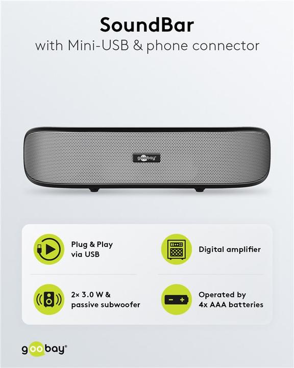 Actual product image Goobay SoundBar (3 W, 2.0 Channel)