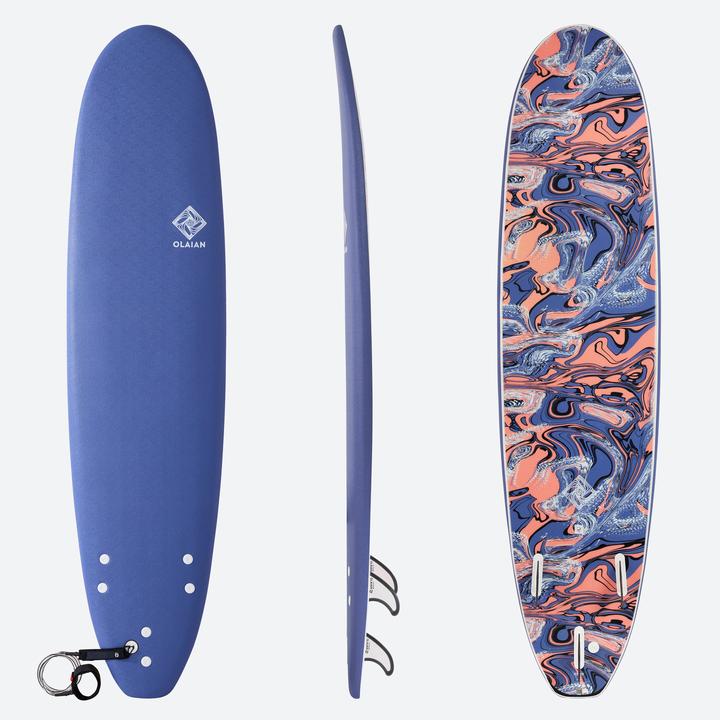 Actual product image Olaian Surfboard foam 7'8' - 500 blue (7'8")
