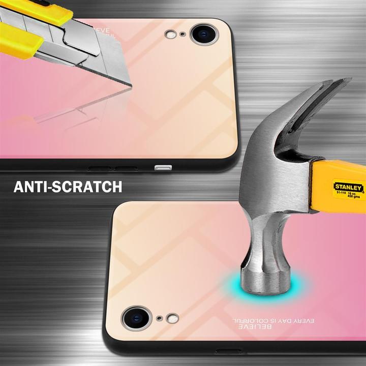 Actual product image Cadorabo TPU 2 colors glass cover (Apple iPhone XR)