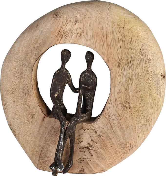 Actual product image Casablanca by Gilde Casablanca sculpture "Couple "mango wood/aluminium. H.24cm