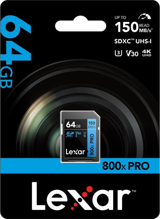 Image du produit Lexar MÉMOIRE SDXC 64GB UHS-I/LSD0800P064G-BNNNG (64 Go, SDXC, U1, UHS-I)