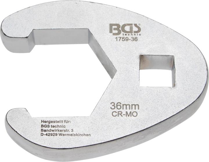 BGS Hahnenfussschlüssel Antrieb Innenvierkant 12,5 mm (1/2") SW 36 mm (36 mm)