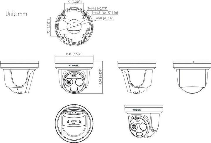 Actual product image Vivotek TT9333-E(3.5MM) IP-Thermal Kamera