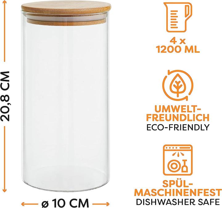Immagine prodotto Praknu Barattoli per la conservazione (1.20 l)