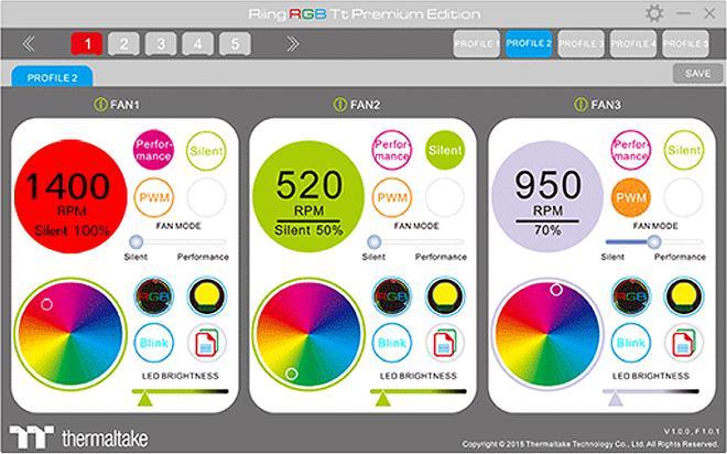 Image du produit Thermaltake Ventilateur Riing 14 RGB LED TT Premium Edition - Set de 3 pièces (140 mm, 3 x)