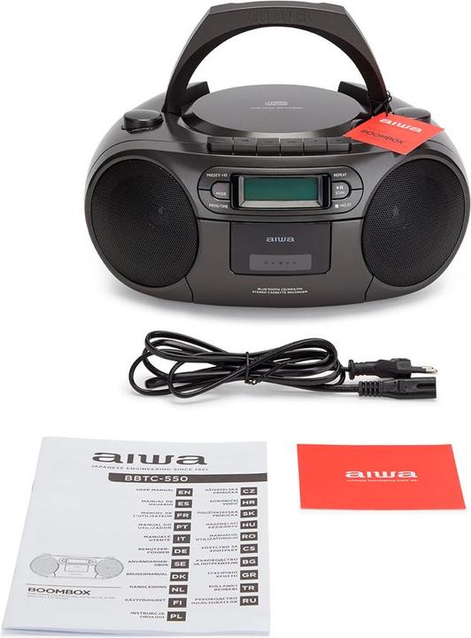 Produktbild Aiwa BBTC-550BK portable stereo system Digital Black (FM, PLL, Radio Frequency (RF), Bluetooth)