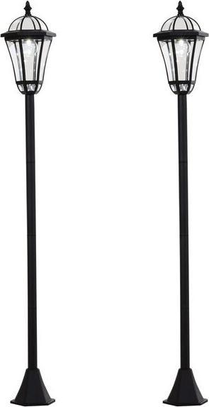 Actual product image Swisshandel24 Solar garden lantern, set of 2, garden light, path light with LED, 6-8 hrs, stainless steel black (IP44)