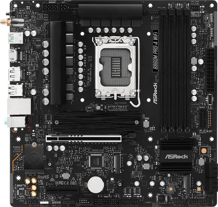 Actual product image AsRock B860M Pro-A WiFi DDR5 Intel S retail (LGA 1851, Intel B860, mATX)