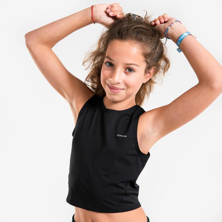 Immagine prodotto Kiprun Tanktop Croptop Running atmungsaktiv Mädchen - 900 schwarz (12, 13, 14)