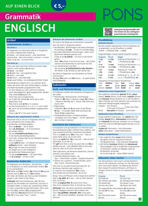 Immagine prodotto PONS Grammatik auf einen Blick Englisch (Tedesco, McBride, Löckle-Götz, 2014)