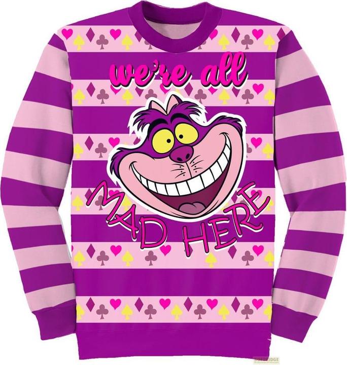 Actual product image Heroes Inc Disney Sweatshirt Jumper Alice in Wonderland All Mad Here Size XL (XL)