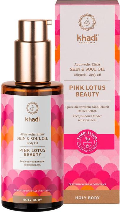 Actual product image Khadi Ayurvedic Body Oil PINK LOTUS BEAUTY - Invigorates the Sacral Chakra (Body oil, 100 ml)
