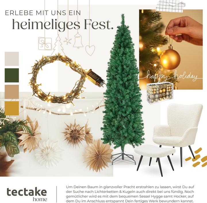 Immagine prodotto tectake Albero di Natale artificiale Comet, aspetto realistico (210 cm)