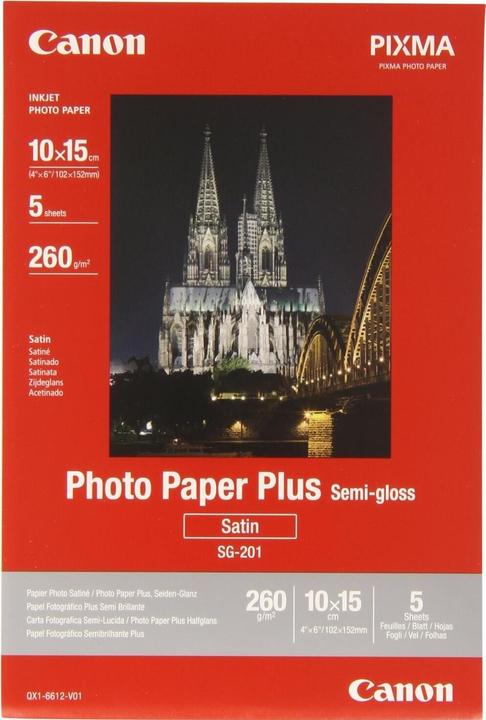 Actual product image Canon SG-201, Photo Paper Semi Gloss, 5 sheets (260 g/m², 10 x 15 cm, 5 x)