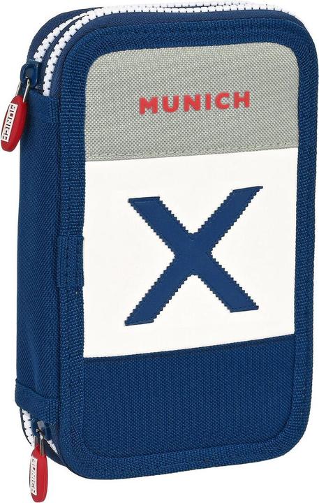 Produktbild MunichSport Federmäppchen mit Zubehör Munich College Grau 12.5 x 19.5 x 4 cm (28 Stücke)