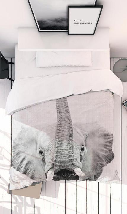 Produktbild Juniqe Elefant-Schwarz-Weiss-Fotografie (Bettwäsche Set, 160 x 210 cm, 50 x 60 cm)