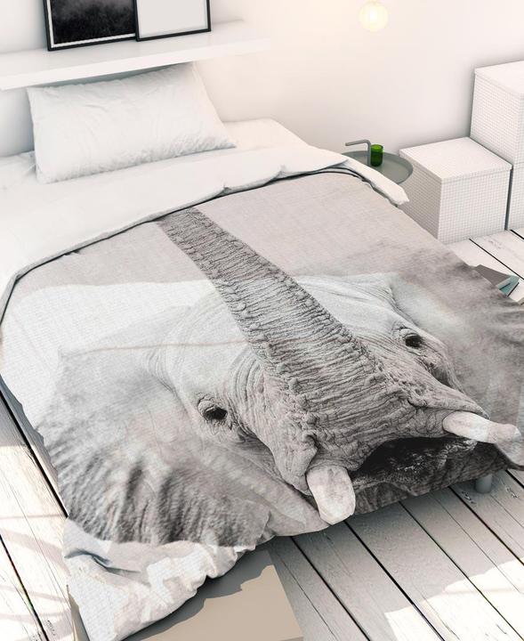 Produktbild Juniqe Elefant-Schwarz-Weiss-Fotografie (Bettwäsche Set, 160 x 210 cm, 50 x 60 cm)