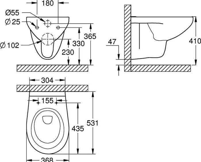 Produktbild Grohe Bau Keramik Wand-Tiefspül-WC