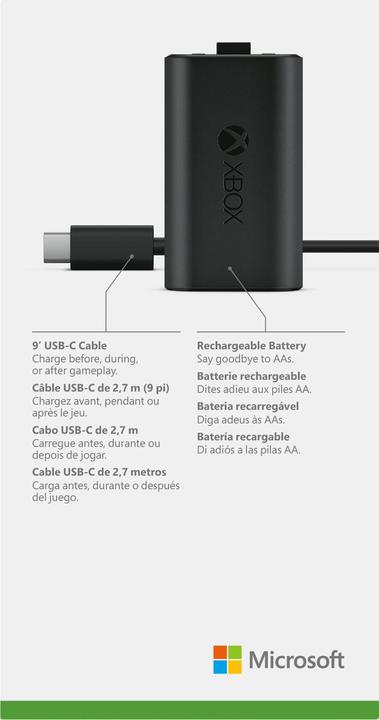 Immagine prodotto Microsoft Xbox Play & Charge Kit (USB-C) (Xbox Serie S, Xbox Series X, Xbox One X, Xbox One S)