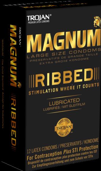 Actual product image Trojan Magnum Ribbed Condoms 12pcs (12 pcs.)