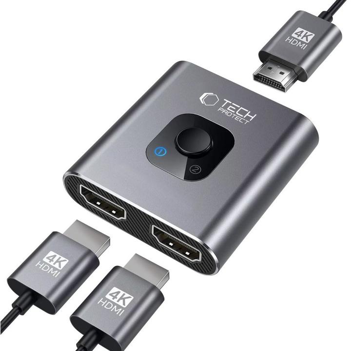 Produktbild Tech-Protect HB07 HUB Adapter 2in1 HDMI 4K 60HZ - gray (HDMI, 4.70 cm)