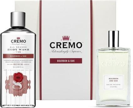 Cremo Bourbon & Oak Gift Set for Men - Eau de Toilette 100ml Body Wash 473ml (Parfum set)