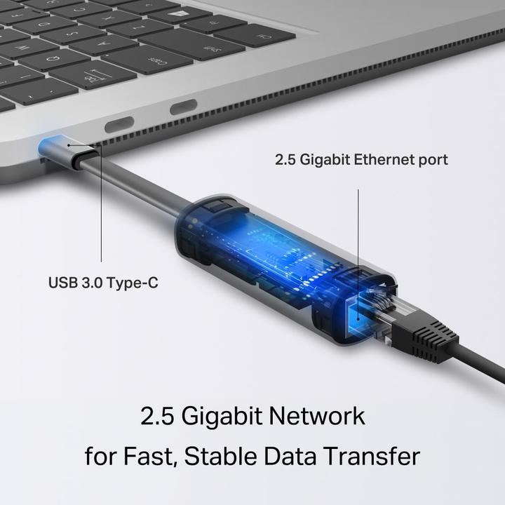 Immagine prodotto TP-Link Adattatore USB 3.0 Type-C a 2,5 Gigabit UE302C (USB-C, RJ45 2.5 Gigabit Ethernet (1x))