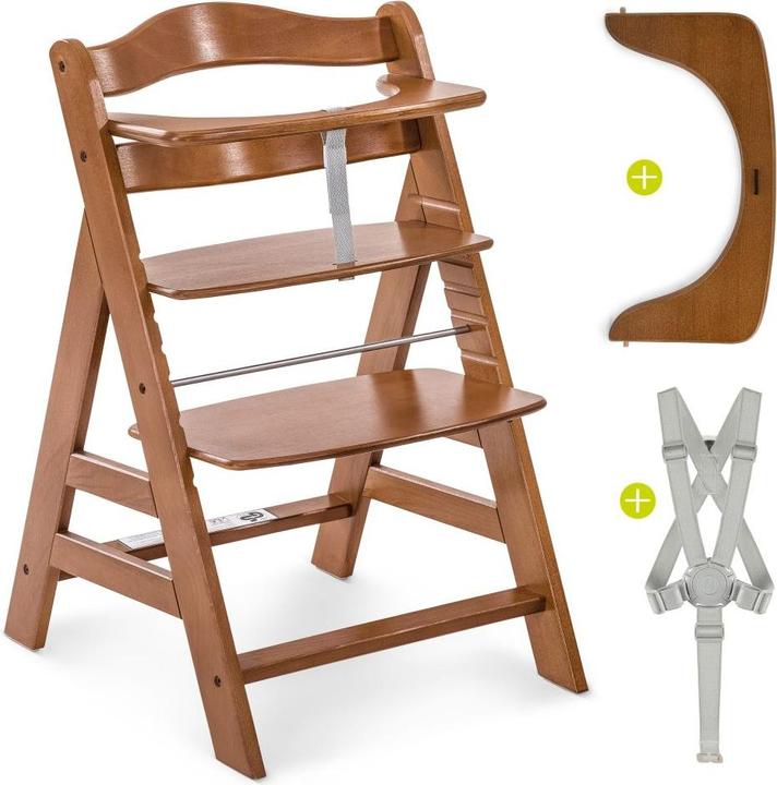 Produktbild Hauck Hochstühle Alpha Plus Walnut Newborn Set Deluxe - 4-tlg. (Hochstuhl Sitzerhöhung)