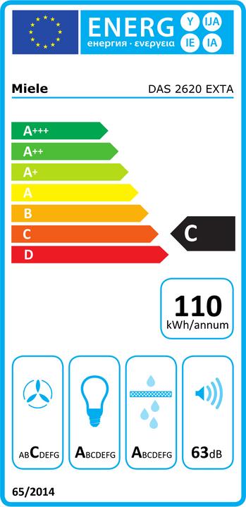 Energie-Label Miele DAS 2620 EXTA (Flachschirmhaube)