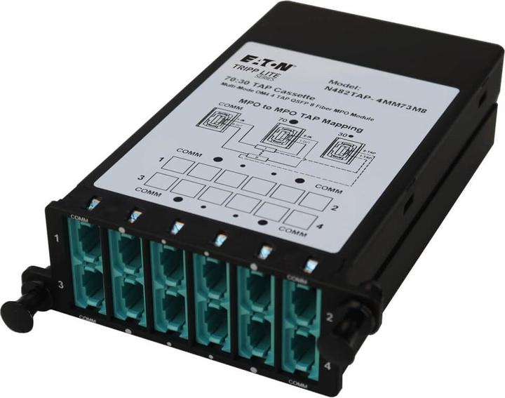 Produktbild Eaton TRIPPLITE Fiber TAP Cassette - Multimode 8-Fiber MPO to MPO 4monitoring Ports 70/30 Split
